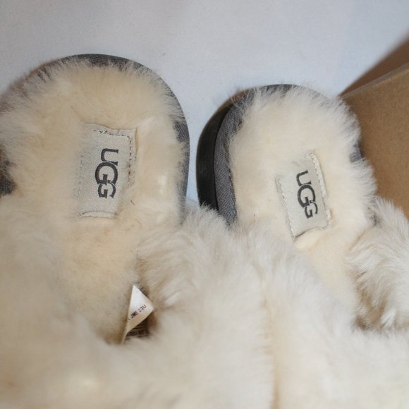 NEW UGG COZY KNIT SHEARLING SWEATER SLIPPERS GRAY - Picture 11 of 12